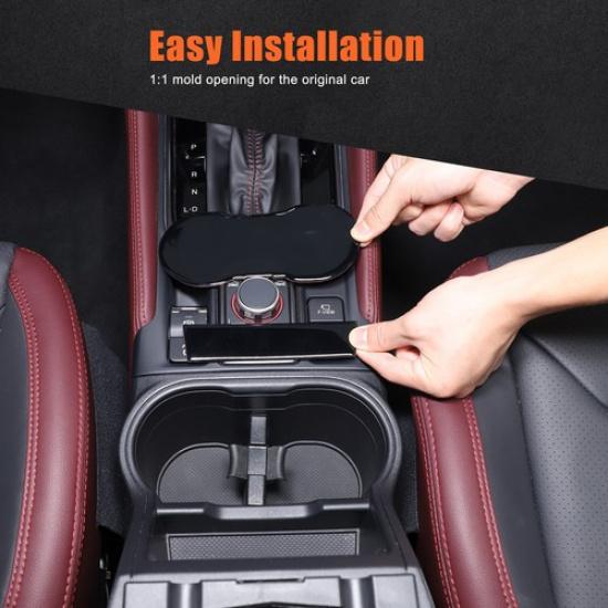 Glossy Piano Black Cup Holder Trim Sticker For Subaru Forester SK 2024