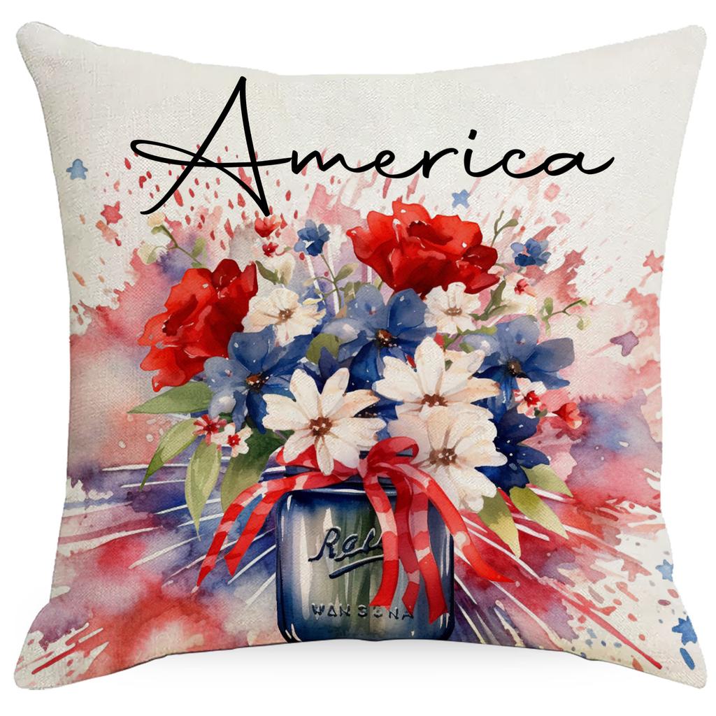 New Vintage Linen Printed Pillowcase Home Sofa Cushion Pillowcase