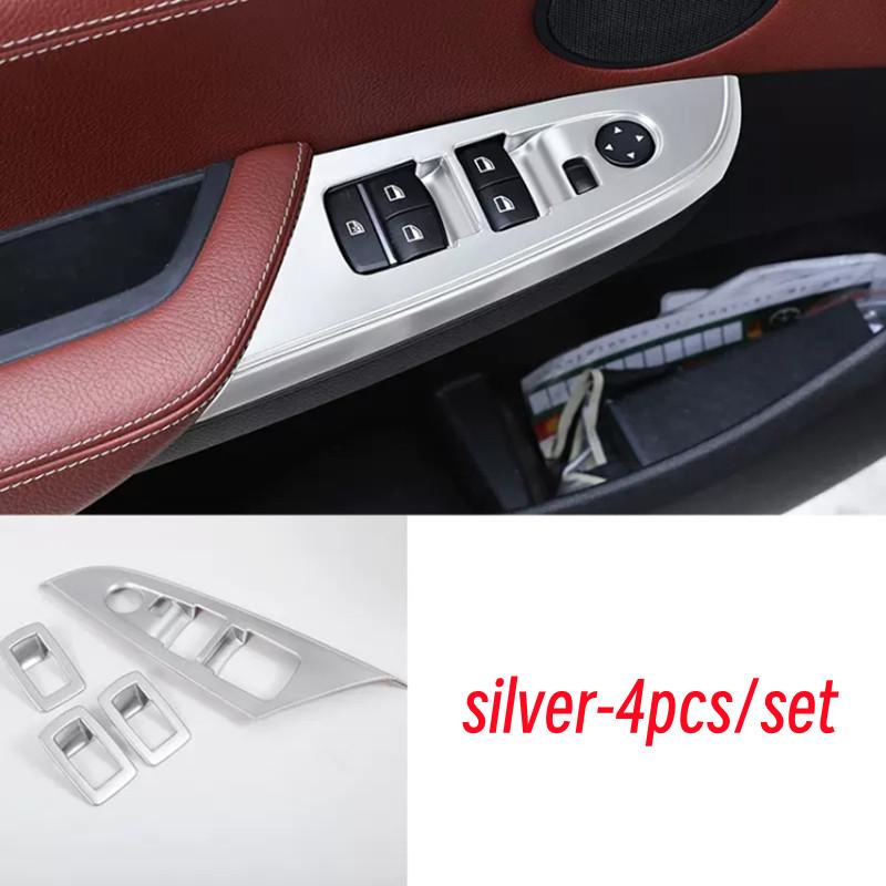 

Для BMW X3 X4 F25 F26 2011-17 Стайлинг автомобиля, наклейки на дверную кнопку, панель, накладку, рамку, оконное стекло, подъемный интерьер for left hand drive серебряный