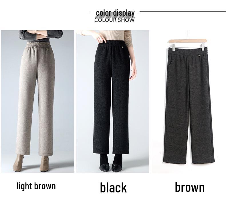 Autumn/Winter 2025 Women's Velvet Wide-Leg Pants: Loose, High-Waisted, Slimming, Professional Drape