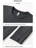 Men's Long-Sleeve Fleece-Lined Hoodie T-Shirt - Solid Color, Round Neck, Plus Size for Spring & Autumn