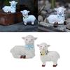 2Pcs Resins Sheep Statues for Garden and Home Decors Animal Miniature Figurines Ornaments for Terrariums and Flower Pot