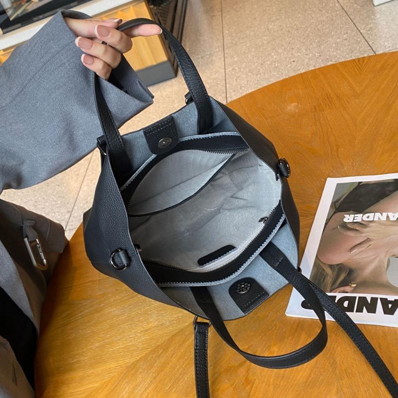 

Женская сумка на одно плечо, большая вместимость, сумка-мессенджер, сумка-тоут чёрный