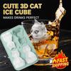 3D Cat Ice Cube Mold Silicone Easy Release BPA Free Ice Block Maker Cute Cat Shaped Ice Tray Kitchen Household Supplies