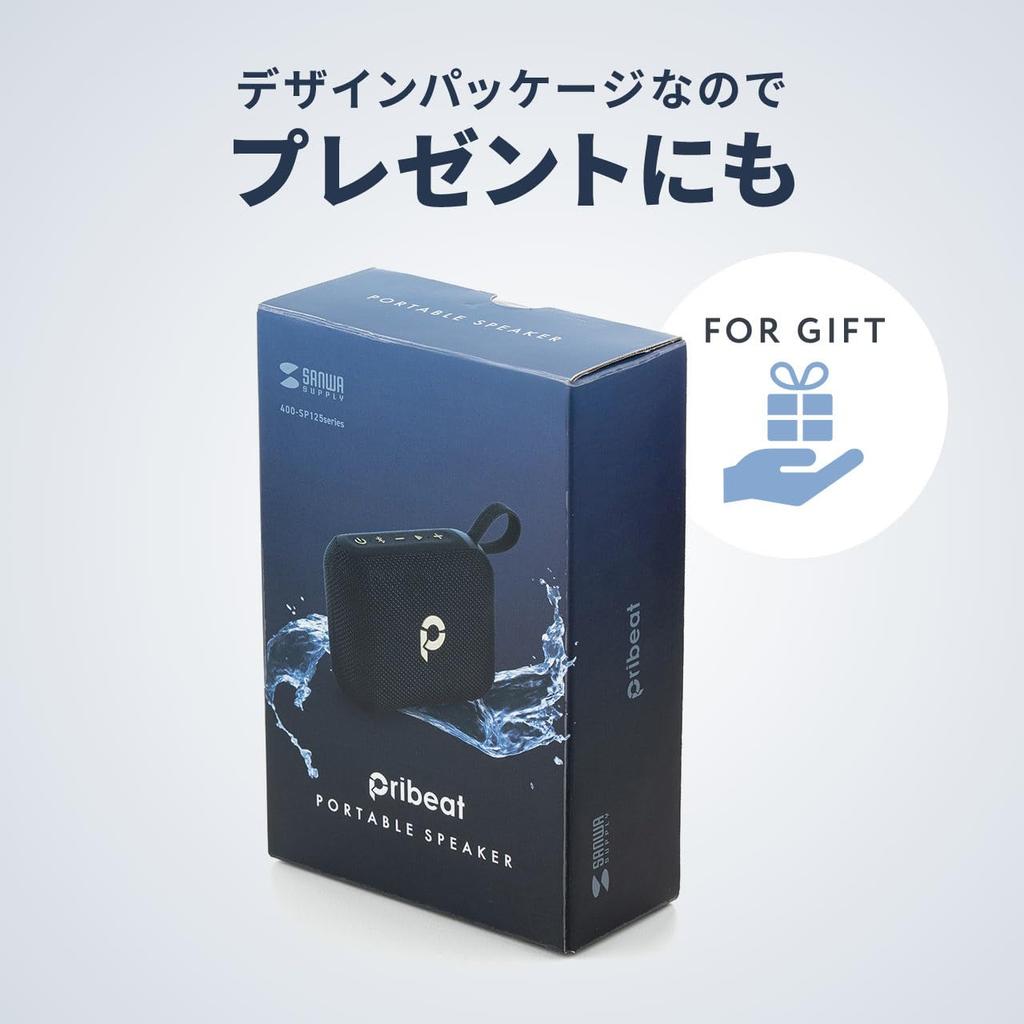 Sanwa Direct Bluetooth Waterproof 6W Up to 24 Hours microSD Card Compact Speaker, (IPX7), Output, Playback, Compatible, Size, 400-SP125BL