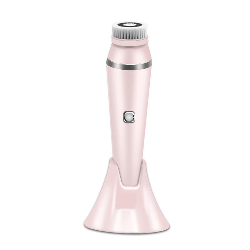 Waterproof Silicone Electric Facial Cleanser - Pore & Makeup Remover with Soft Bristle Brush