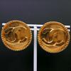 Chanel Earring COCO Mark Plated Gold/Colored Stone 27.8g Women Used
