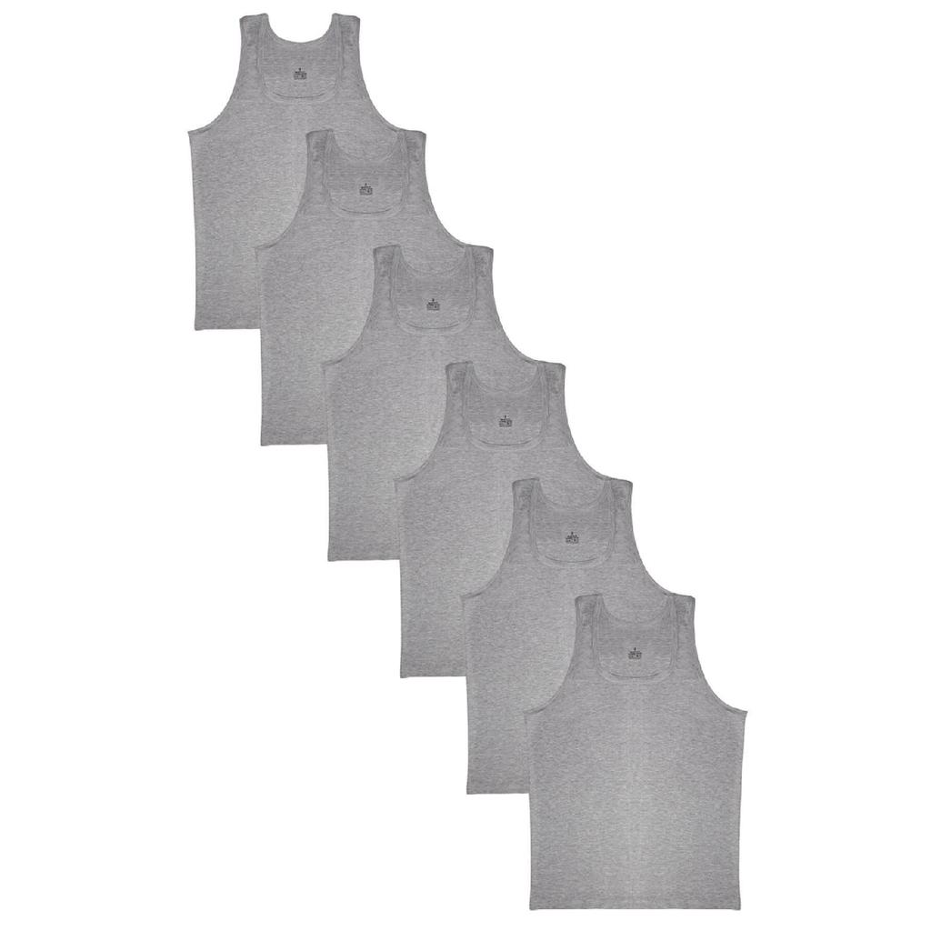 Gray Men's Combed Cotton Undershirt 6 Pack Cotton