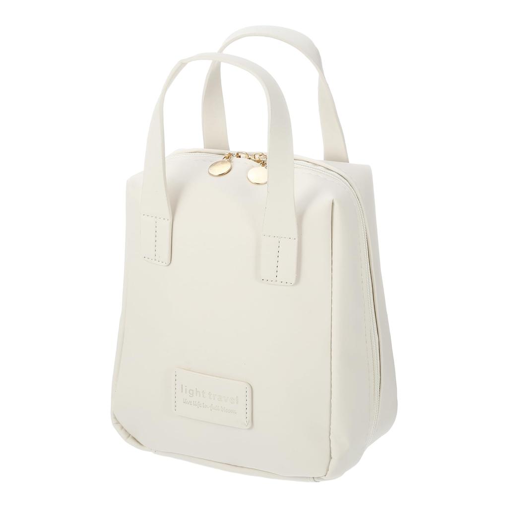 VOCOSTE Makeup Large Light Brown Pouch, Multifunctional, Capacity, Travel/Business Trip, Handheld, 19x9x16.5cm,