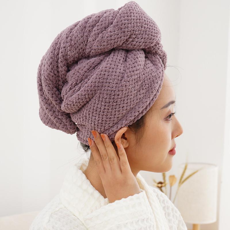 Women's Quick-Dry Coral Fleece Hair Towel and Bath Cap
