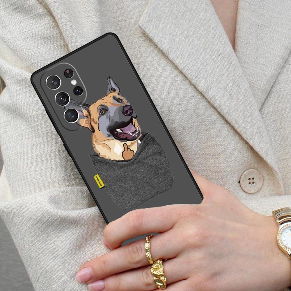 German Shepherd Dog Cartoon Cell Phone Case for Samsung Galaxy S26 Ultra S25 S24 S23 S22 S21 S20 Note10 Cover