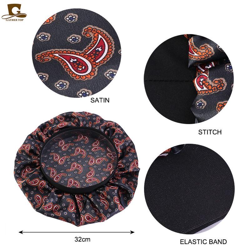 New Amoeba Satin Round Cap Elastic Wide Brim Night Cap Shower Cap Beauty Salon Cap