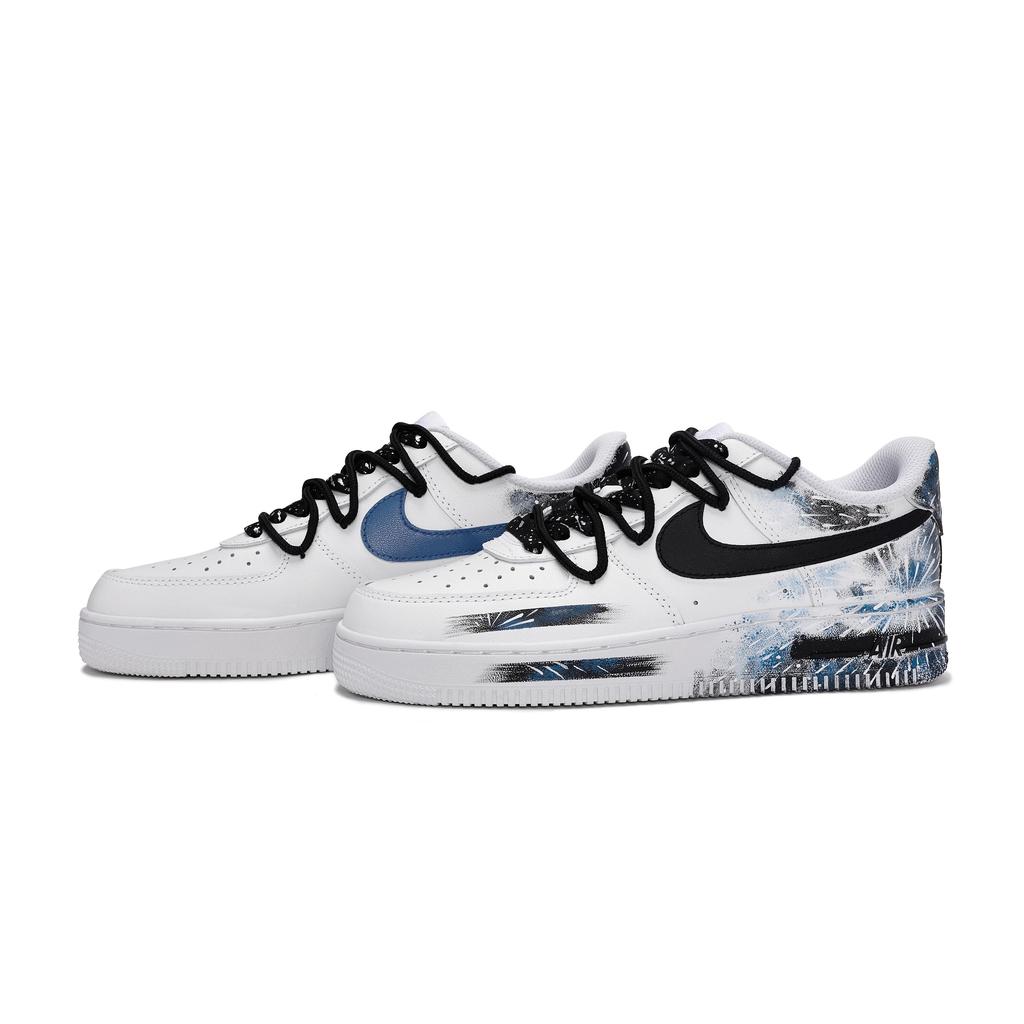 Nike Air Force 1 811 Fabricare, Înflorire Instantanee, Cutie de Pantofi Specială Pantofi de Skateboard Top Jos Unisex Alb Negru Albastru CW2288-111(Team80-S-BOX)