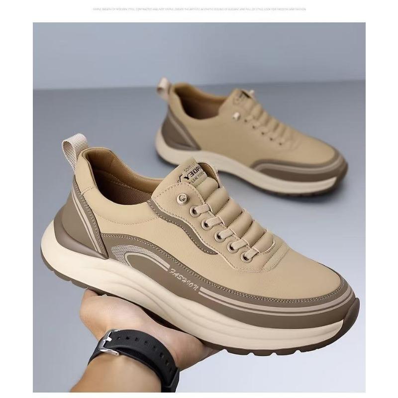 Men S Casual Sneakers Slip On Waterproof Leather Upper Fashion Shoes