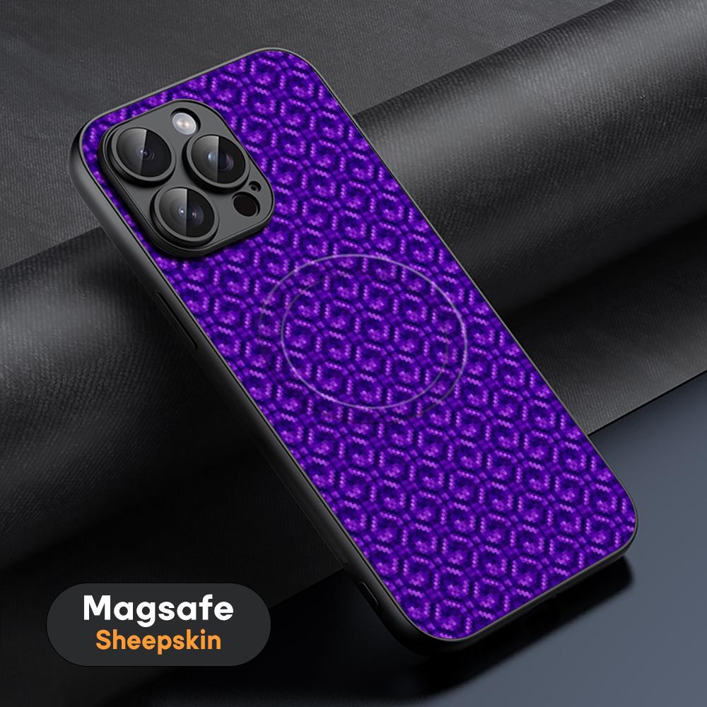 Minimalist pixel fashion mc monster Phone Case For iPhone 16 15 14 13 12 11 Plus Pro Max High-end Luxury Magsafe Sheepskin