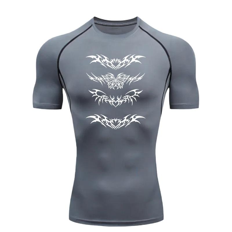 Men's Sports Training Summer fitness suit Breathable Compression Running  Rashgard Tops Tee Quick Dry Short Sleeve T-Shirt