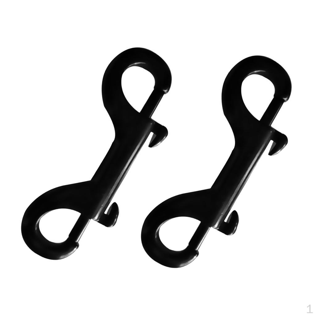 

2 16 Stainless Steel Hook Double End Snap For Scuba Diving Diver 90mm чорний