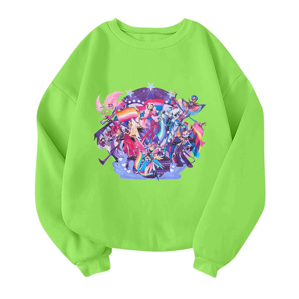 Children's Fashionable Lightweight Long-sleeved Round Neck Pullover With Pockets Printed Pullover