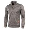 Autumn and Winter Men's Collar Zipper Knitted Sweater Sleeves Thin Velvet Style Trendy Top Sweater Jacket Plus Size Men
