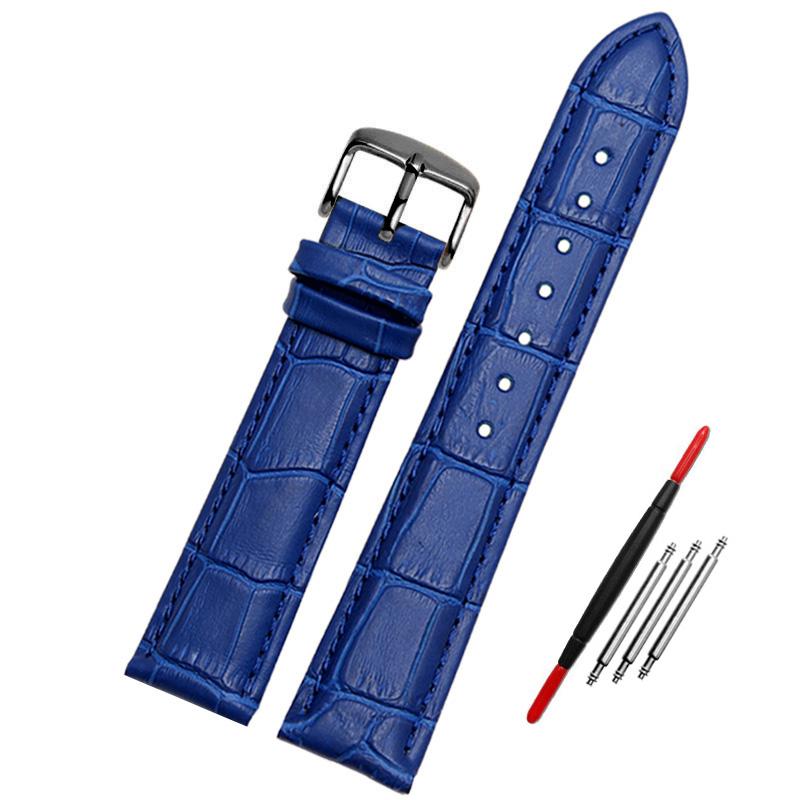 Bracelet en cuir véritable de couleur bleue pour bracelet de montre Citizen Rossini 14 16 18 20 mm 21 m 22 mm 23 mm en gros