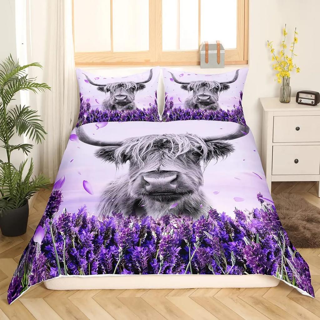 Cow Print Cow Skin Sunflower Soft Duvet Cover Carton Black plus White Beding for Women Children Kids Young Boys Young Girls Gifts for Bedrom Decoratio