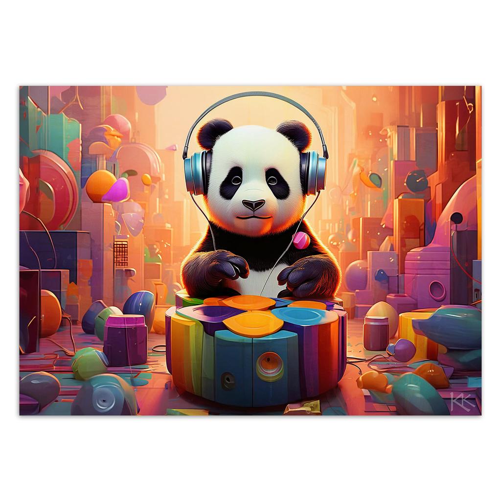 Wallpaper Panda in headphones