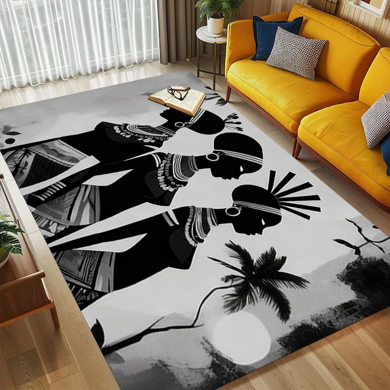 African Women Living Room Nonslip Area Rug Soft Carpet For Bedroom Game Playroom Sofa Office Home Decor Doormat Christmas Gift C92910