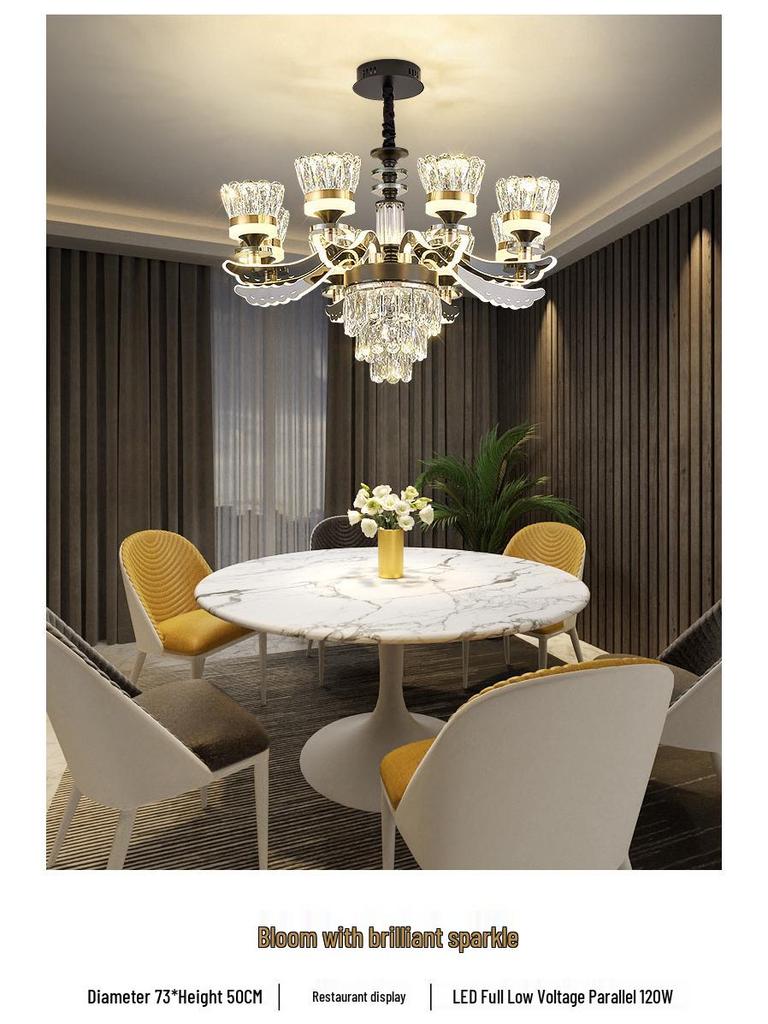 Nordic Crystal Chandelier: Modern Luxury for Living, Dining & Bedroom Spaces