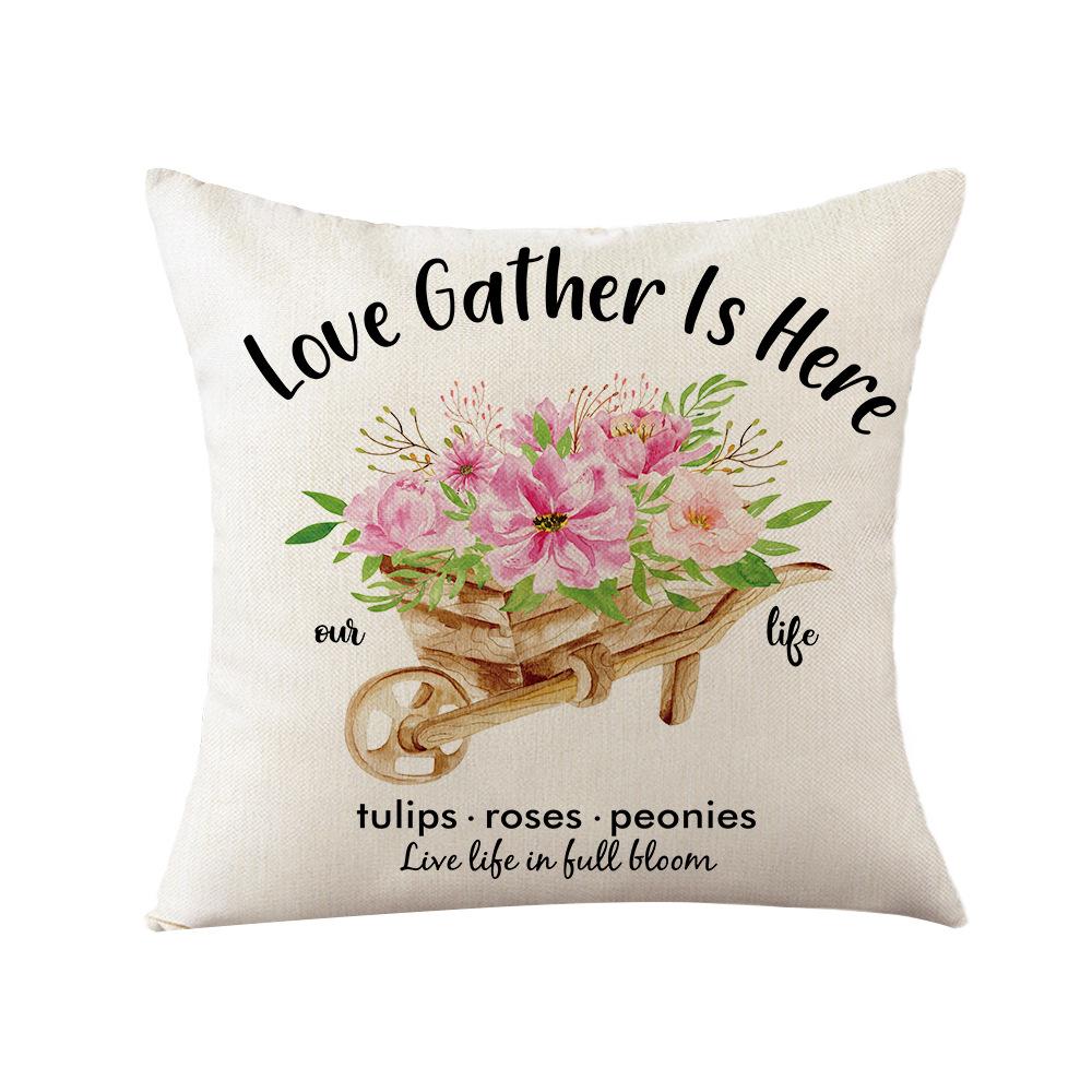 

Watercolor Spring Pillow Cover Nordic Flower Home Cushion Cover Polyester Bedroom Sofa Cushion Cover 45 * 45Cm (without pillow core)
