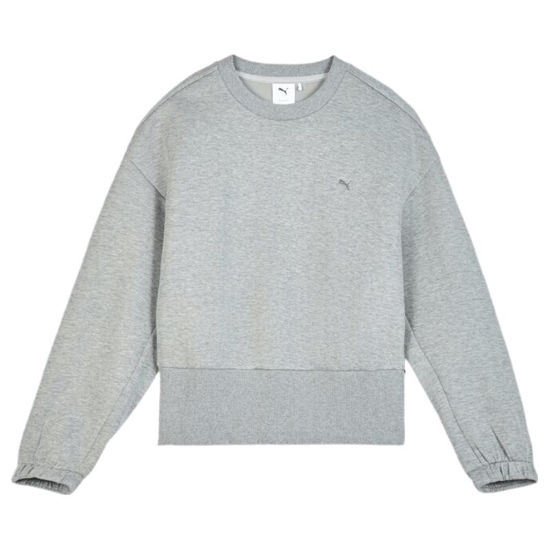 PUMA Women's Grey Crew Neck Long Sleeve Sweatshirt