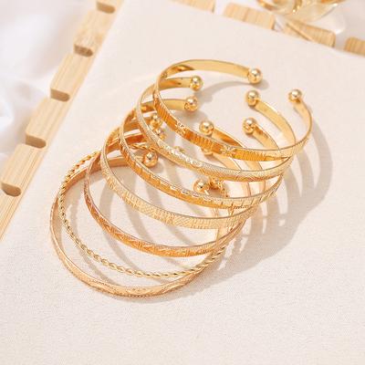 Conjunto de Zircônia Feminino 7 Peças, Conjunto de Pulseiras de Moda Casual Feminino, Adequado para Uso Diário, Presente de Férias para Amigos
