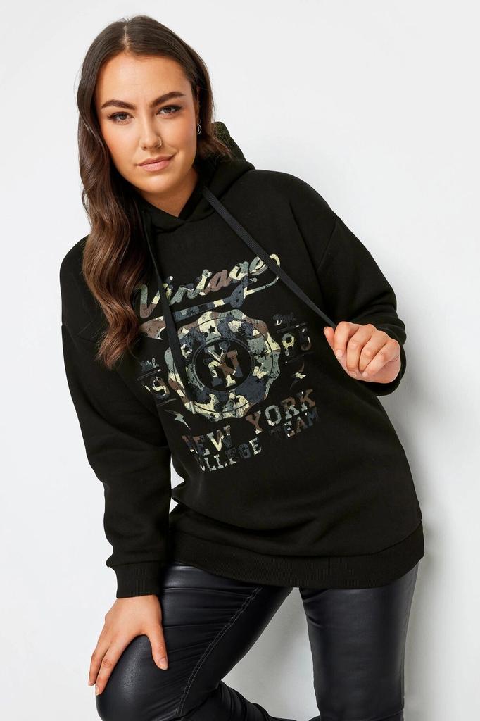 Women's Style Big Size Sweatshirt Plus Size Long Sleeve Hooded Sweatshirt With Text Print On The Front 302835