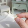 [JN] 3Pcs Simulation Dollhouse Double Ear Plate Mini Dessert Elliptical Plate Miniature Kitchen Dishes Toys For Doll House Decor