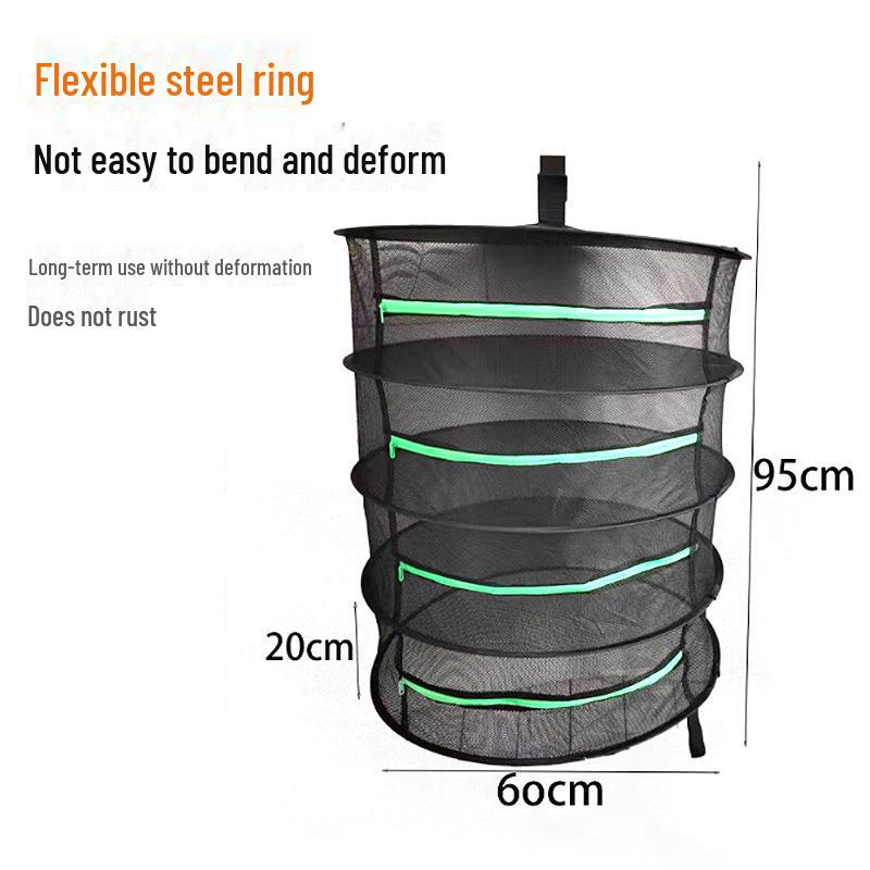60cm Foldable Round Herb Drying Net and Hanging Basket