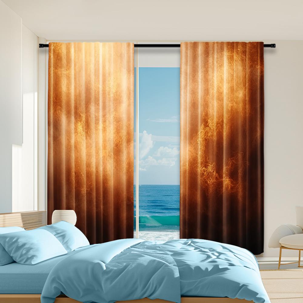 

2 pcs, versatile polyester transparent curtains for home decoration Elegant Brown for use in bedrooms and living rooms 29x65in(75x166cm)