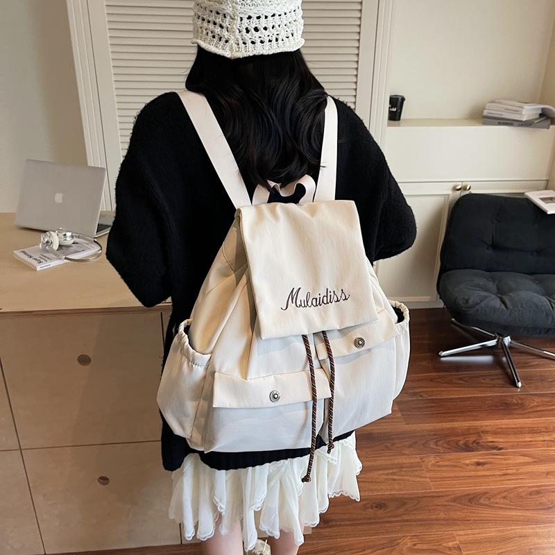 Summer New Casual Solid Color Large-capacity Backpack Fashionable and Popular School Travel Backpack