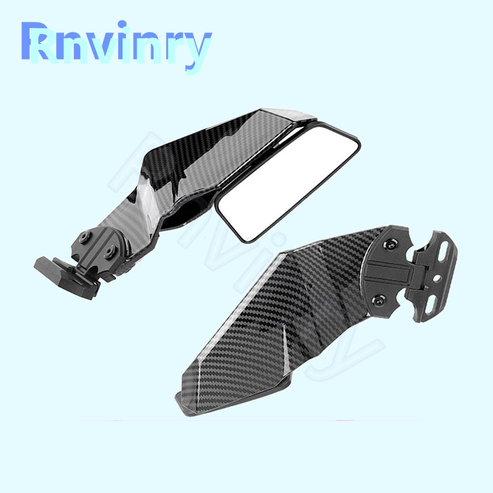 1Pair For Suzuki GSXR 600 750 1000 GSX650F GSX1300R Adjustable Side Wing Spoiler Fairing With Rear View Mirror Universal