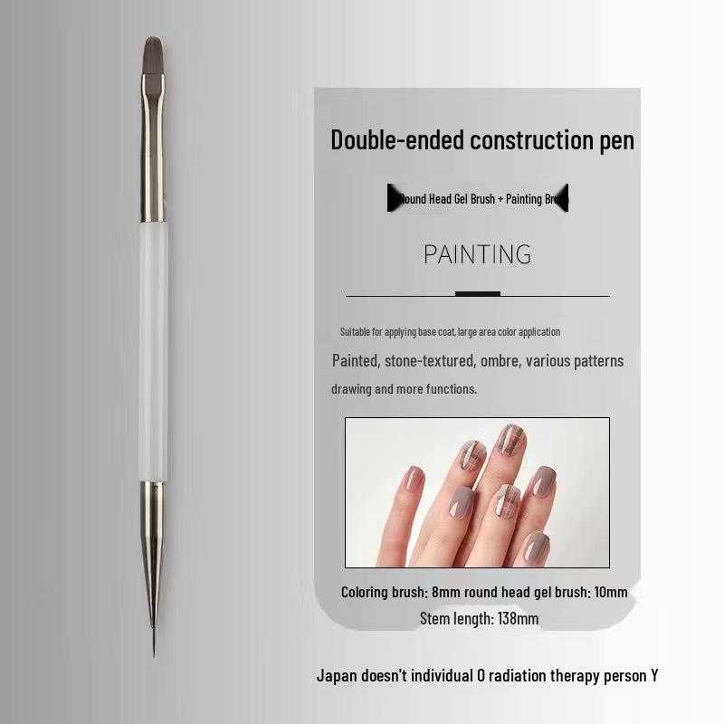 Japanese Dual-Ended Nail Art Brush for Line, Building, Painting, and Flower Designs - Perfect Nail Salon Tool