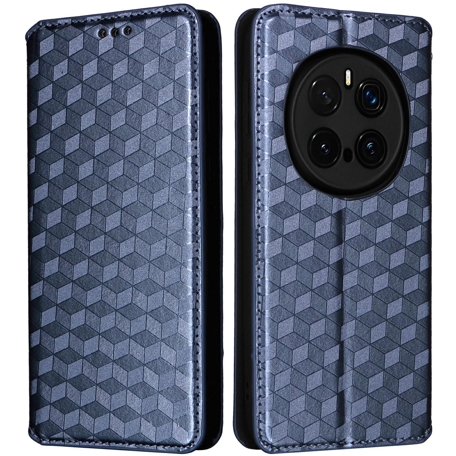 

Для Honor Magic7 Pro 5G Чохол-гаманець Шкіряний чохол для телефону з ромбоподібним тисненням Blue