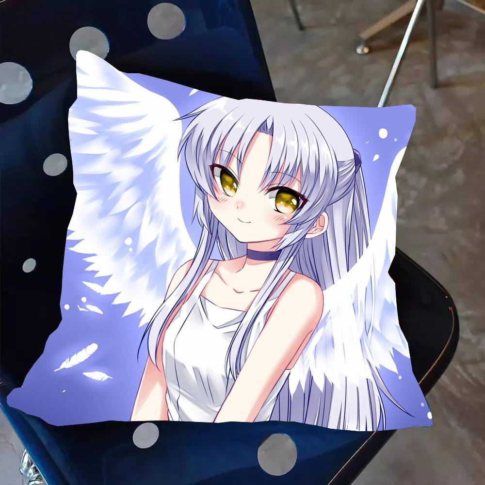 Tachibana Kanade Anime A-Angel Beats Pillow Case Fashion Square Pillowcase Bedroom Sofa Room Ins Decoration Leisure