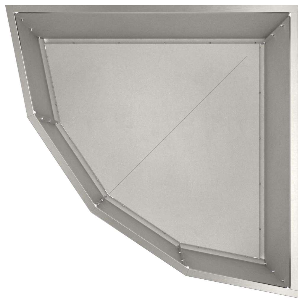 Corner Planter Silver 60 X 60 X 35 Cm Stainless Steel