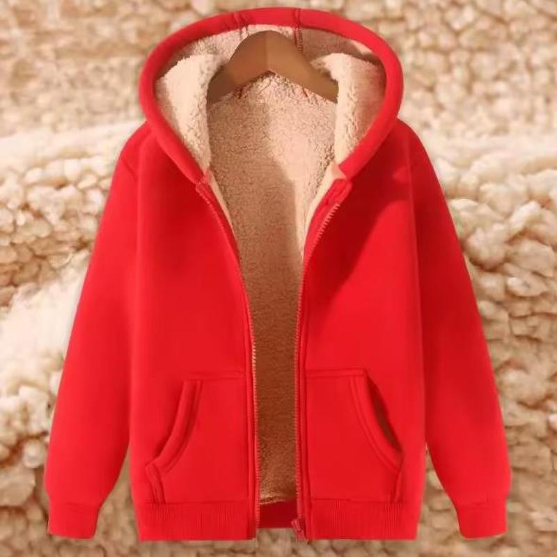 Autumn Winter Thickened Fleece Men's Sweatshirt Black Hooded Cardigan Casual Style Loose Fit  Hooded Jacket