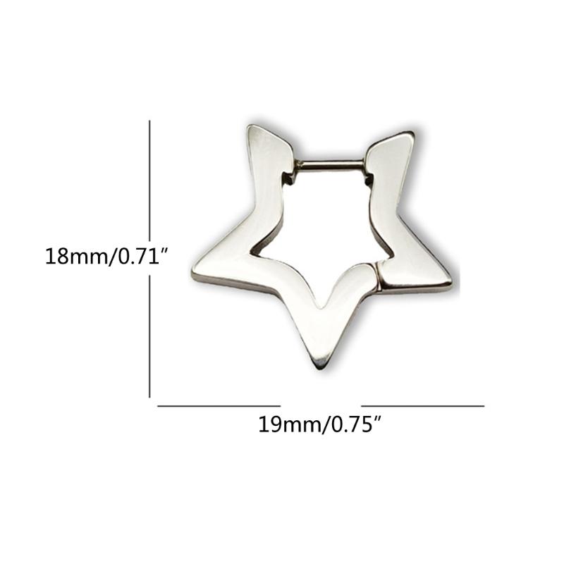 Stainless Steel Pentagram Star Ear Stud Sweet Cool Star Stud Earrings Jewelry Fashion Piercing Earrings Birthday Gift