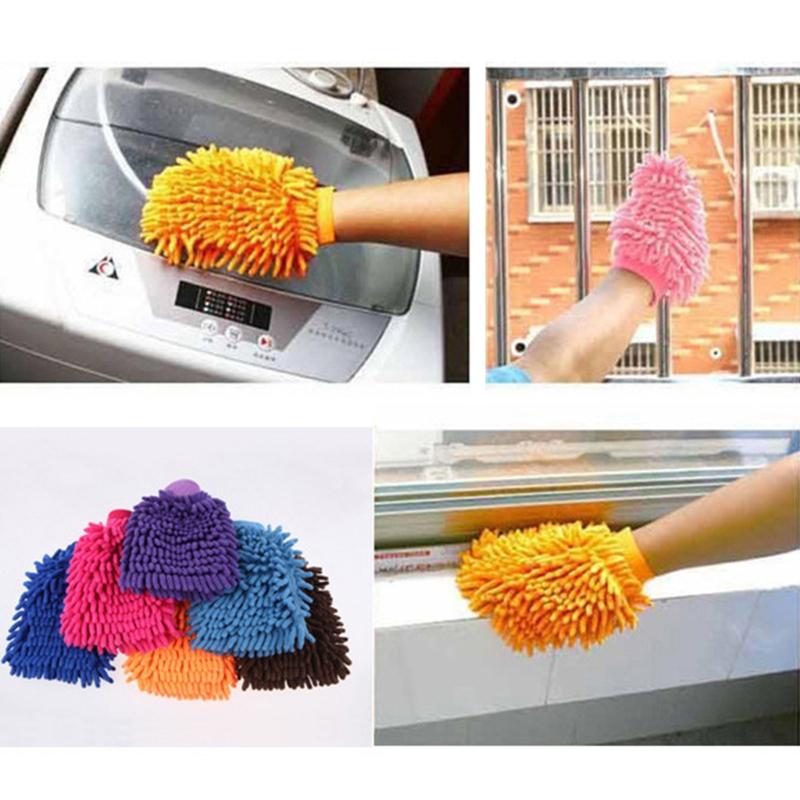 Soft Chenille Microfiber Wash Mitts Car Duster Double Side Cleaning Cloth Wax Detail Accessories Rag Sponge Waterproof