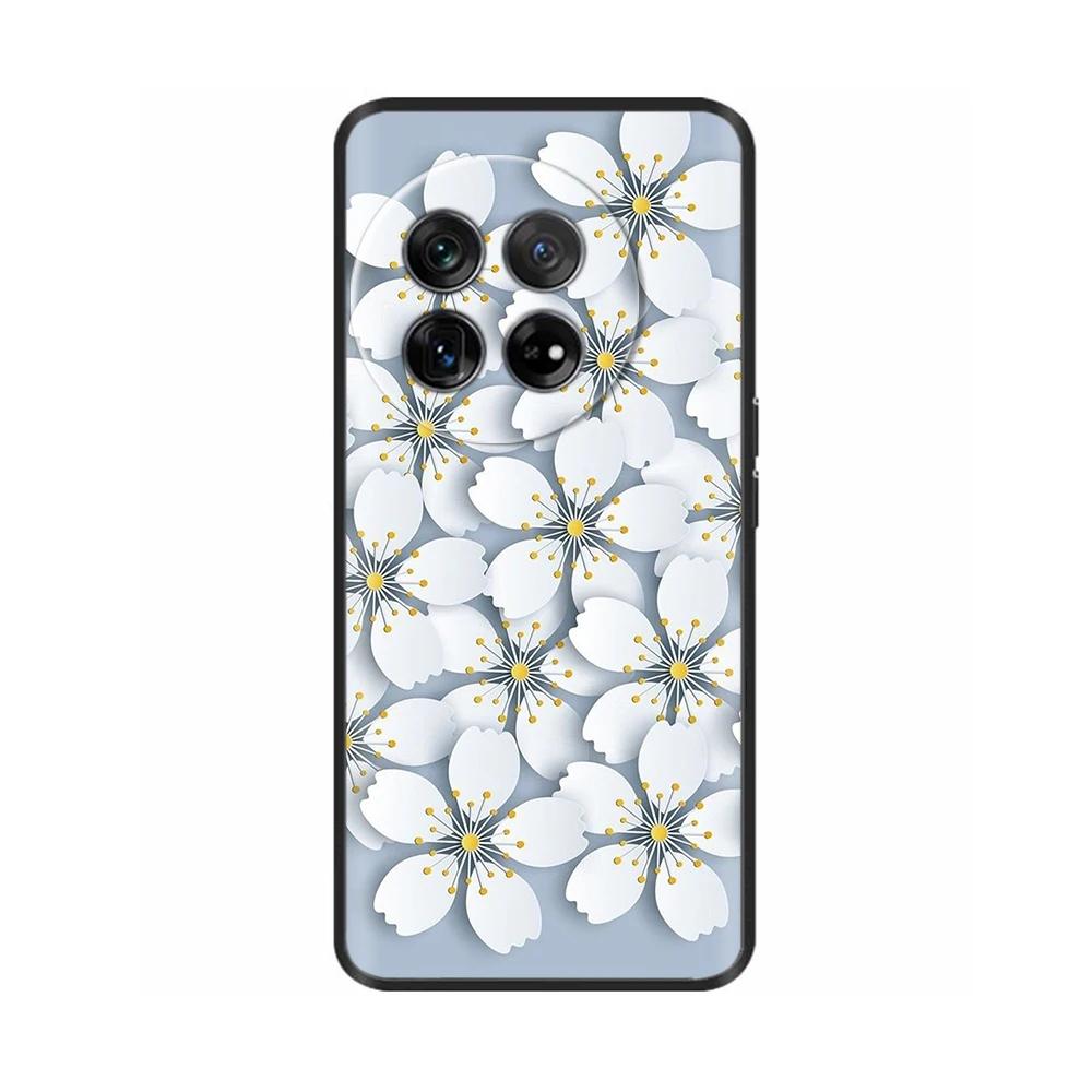 Painted Cover For OnePlus 12 Case Black Silicone Soft Luxury Phone Back Cover For One Plus 12 OnePlus12 5G Fundas Cases Hoesje
