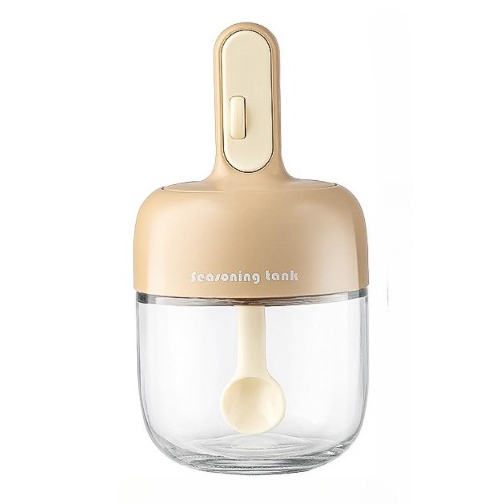 

Набор из 2 шт. скандинавских стеклянных солонок Высококачественный для домашних поваров и хозяев Крышка и совок интегрированы Растягивающийся Прозрачность