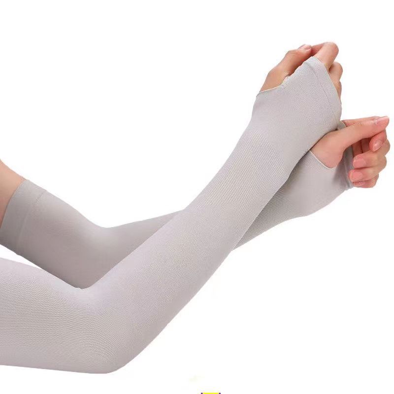 1 Pair Nylon Women Men Arm Cover Summer Cool Hand Sleeves Anti-UV Fingerless Long Sleeves Ice Silk Anti-Sunburn Arm Sleeve