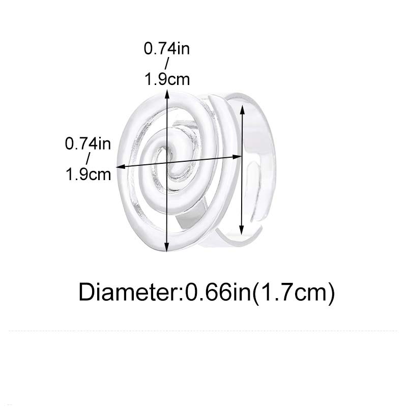 Minimalist Opening Vortex Ring for Women Stainless Steel Jewelry 18 K Metal Geometric Circle Rings Trendy Party Gift Waterproof