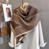Autumn Imitation Cashmere Warm Short Beard Fringed Scarf Letter Splicing Fashion Jacquard Scarf Autumn and Winter Cold Shawl