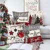 4pcs Rustic Christmas Throw Pillow Covers Winter Holiday Farmhouse Decorative Pillowcases for Home Sofa Couch Christmas Deocr